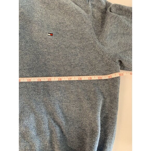 Tommy Hilfiger Sweater Men’s Large Blue Quarter-Zip Long-Sleeve Mock Neck Preppy - Picture 4 of 9